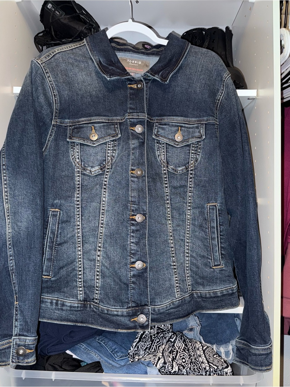 torrid Classic Indigo Denim Jacket with Button Front Size 2